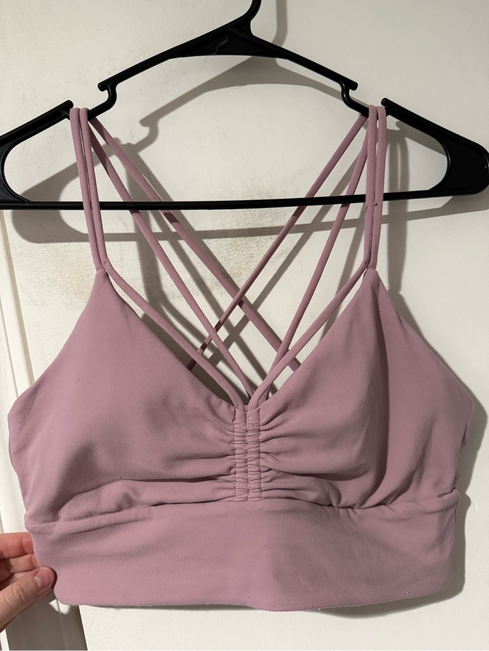 Lululemon Nulu Strappt V Neck Yoga Bra Light Support A/B cup - Rose Blush